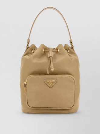 Prada renylon duet bucket bag front pocket