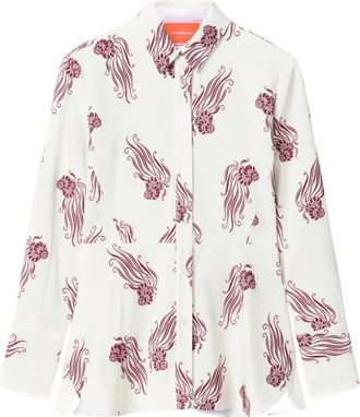 La DoubleJ Blouse met bloemenprint - Beige