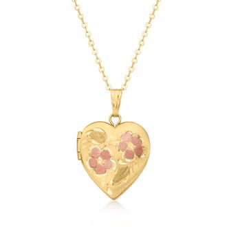 Canaria Canaria 10kt Yellow Gold Floral Heart Locket Necklace