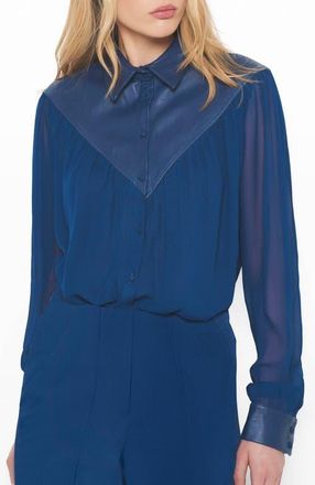 AS by DF Jenna Blouse in Navy Blue at Nordstrom, Size Xx-Large