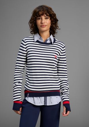 Kangaroos Streifenpullover mit Ringelstreifen und herzlichem Logodruck