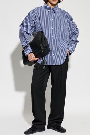 Balenciaga Striped Shirt, Mens, Blue