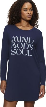 Triumph Nachthemd TRIUMPH Nightdresses NDK LSL X, Damen, Gr. 36, N-Gr, blau (new navy), Jersey, 100% Baumwolle, unifarben, bequem knieumspielend, Rundhals, Kl