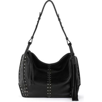 The Sak Los Feliz Hobo Leather Bag in Black Silver Stud at Nordstrom