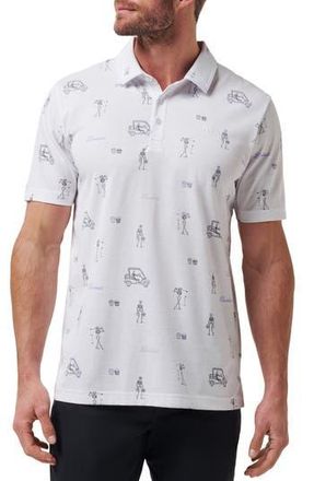 Travis Mathew City Skeleton Print Golf Polo in White at Nordstrom Rack, Size Xxx-Large