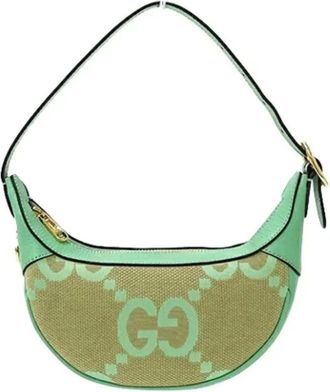 Gucci Pre-owned Shoulder Bags, female, Green, Size: ONE SIZE Pre-owned Canvas gucci-bags