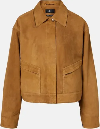 7 For All Mankind Cropped suede jacket
