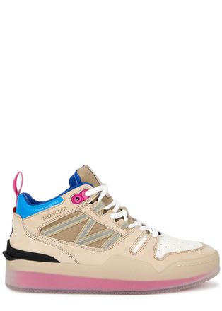 Moncler Pivot Panelled Nubuck Hi-top Sneakers - White - 7