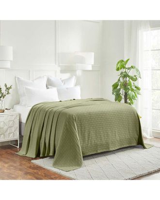 Superior Basketweave All-Season Cotton Throw Blanket