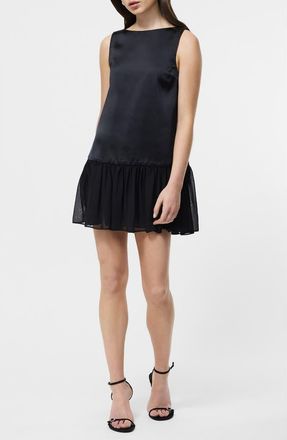 French Connection Marina Slinky Pleated Minidress in 01-Black at Nordstrom, Size 12