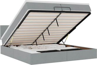 vidaXL Estructura De Cama Otomana Con Colch&oacute;n Gris Claro 200x200 Cm Vidaxl