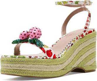 Blue by Betsey Johnson Bobbie Womens Sandals White : 8.5 M, Leather