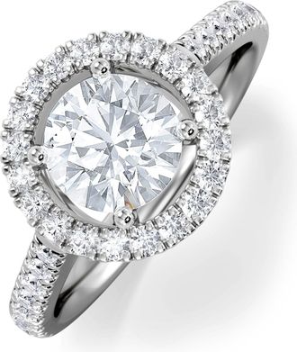 The Diamond Store Ella Halo Lab Diamond Engagement Ring IGI 1.30ct F/VS1 18K White Gold