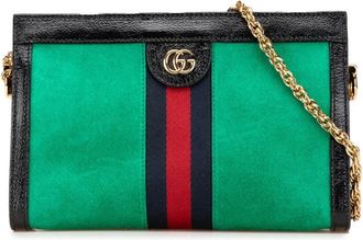 Gucci Pre-owned Cross Body Bags, female, Green, Size: ONE SIZE Pre-owned Gucci Suede Crossbody Bag