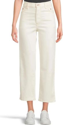 Levi's Riveted Ribcage Jeans Womens White Denim Straight Leg Ankle KFC867