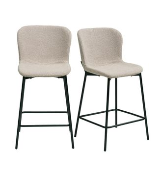 Moloo Taburete de bar tapizado en color topo (x2)