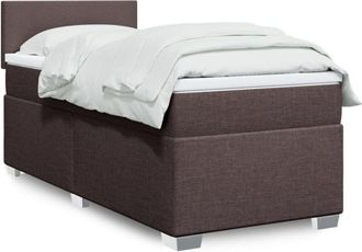 vidaXL Vidaxl - Cama Box Spring Con Colch&oacute;n Tela Marr&oacute;n Oscuro 100x200 Cm