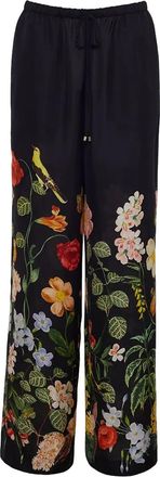 Cara Cara Pantaloni Girona a fiori - Nero