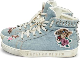 Philipp Plein Sneakers alte con borchie - Blu