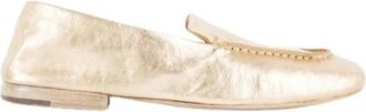 Mars&egrave;ll Gouden leren loafers met zilveren gesp - Dames - Loafers - Geel - 37 EU - Leer - Schoenen