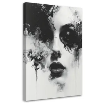 Feeby Impresi&oacute;n De Imagen, Para Sal&oacute;n Dormitorio Retrato Abstracto De Una Mujer En Blanco Y Negro, 70x100