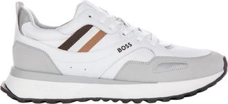 HUGO BOSS White Grey Runner Trainers Men