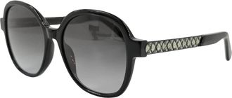 Swarovski Womens Plastic With Crystal Sunglasses In 01B - Black /shiny