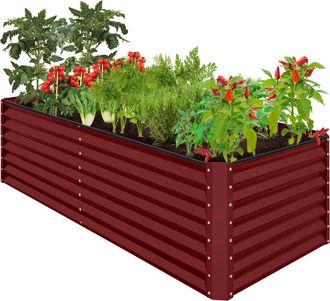 Best Choice Products 8x4x2ft Outdoor Metal Raised Garden Bed for Vegetables Flowers Herbs