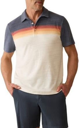 Faherty Cabana Surf Stripe Terry Cloth Polo in Twilight Shore Ombre at Nordstrom Rack, Size Xx-Large