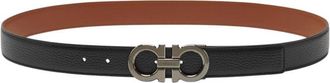 Ferragamo Black Reversible Gancini Buckle Belt