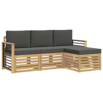 vidaXL Conjunto De Sof&aacute;s De Exterior 4 Pcs Blanco Y Antracita Vidaxl