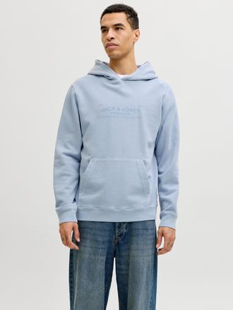 Jack & Jones Kapuzensweatshirt JACK & JONES JPRBLUAIDEN HOOD SWEAT, Herren, Gr. XXL, ashley blau, angeraute Sweatware, Obermaterial: 100% Baumwolle, bedruckt, regu