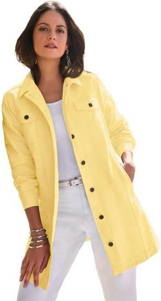 Jessica London Long Denim Jacket in Butter at Nordstrom, Size 36