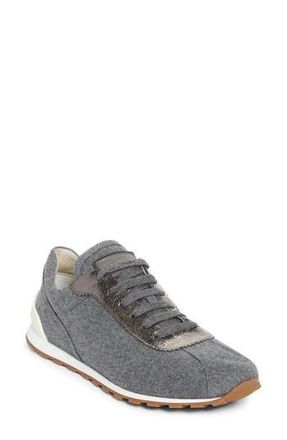 Brunello Cucinelli Mixed Media Runner Sneaker in C003 Charcoal at Nordstrom Rack, Size 6Us / 36Eu
