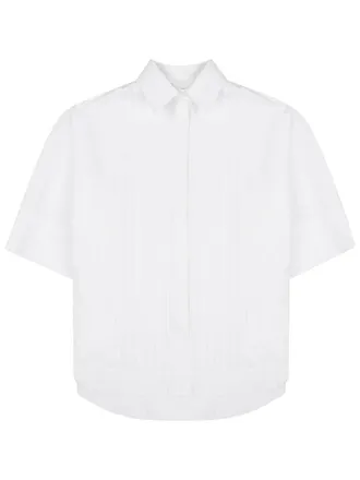 P.A.R.O.S.H. White Vertical Pleats Cotton Shirt