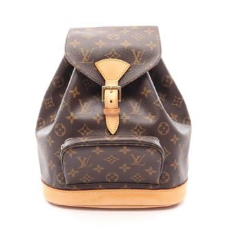 Louis Vuitton Brown Monogram Coated Canvas Leather Backpack (Pre-Owned)