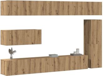 vidaXL Vidaxl - Mueble Para Tv De Pared Madera Contrachapada Artesanal 7 Piezas