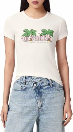 AllSaints Troppo Stevie Graphic Cotton T-Shirt in Chalk White at Nordstrom, Size X-Small