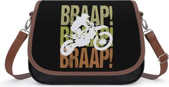 Generic Dirt Bike Motocross Leather Crossbody Bags for Women Messenger Handbag Purse Shoulder Bag