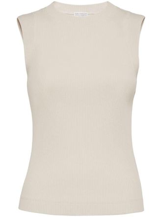Brunello Cucinelli Katoenen tanktop - Beige