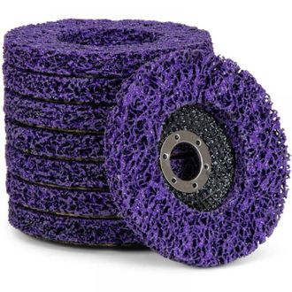 OEM Juego De 8 Discos De Limpieza Para Amoladoras Angulares, Csd, Grano Grueso, Di&aacute;metro: 125 Mm, Color Morado
