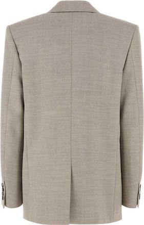 Saint Laurent Womens Toile Blazer Beige Wool Blazers