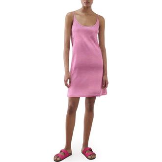 Mango Stripe Cotton Dress in Fuchsia at Nordstrom, Size Medium