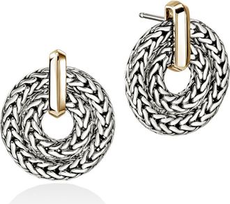 John Hardy Icon Mixed Metal Drop Earrings in Silver And Gold at Nordstrom