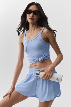 Alo | Ribbed Adore Tank Top in Light Provence Blue, Size: Medium