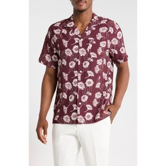 Original Penguin Floral Seersucker Camp Shirt in Port Royale at Nordstrom Rack, Size Xx-Large