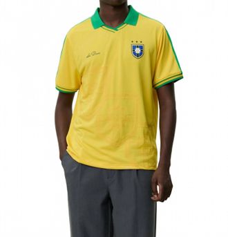 Les Deux Brazil Short Sleeve Football Jersey In Lemon Yellow