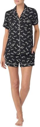 Kate Spade New York print short pajamas in Black/Ivory at Nordstrom, Size X-Large