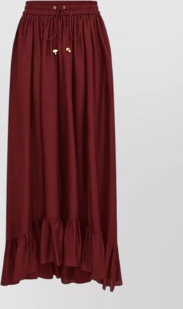 Zimmermann silk gathered asymmetric ruffled maxi skirt
