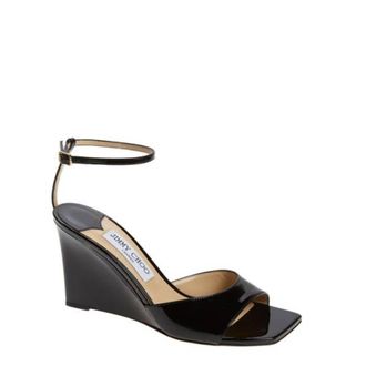 Jimmy Choo London Womens Brien 85mm Black Wedge Sandals